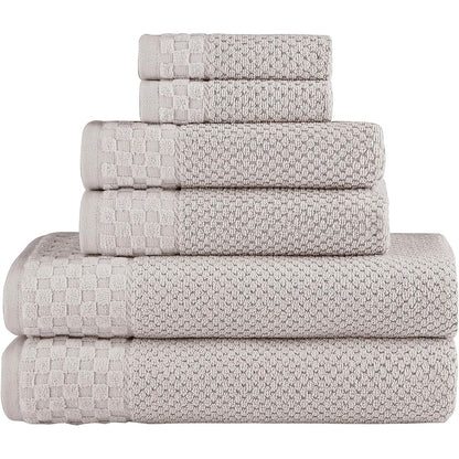 Boston Towel Collection Turkish Cotton Luxury and Soft 2 Large Bath Towels, 2 Washcloths and 2 Hand Towels (Set of 6)