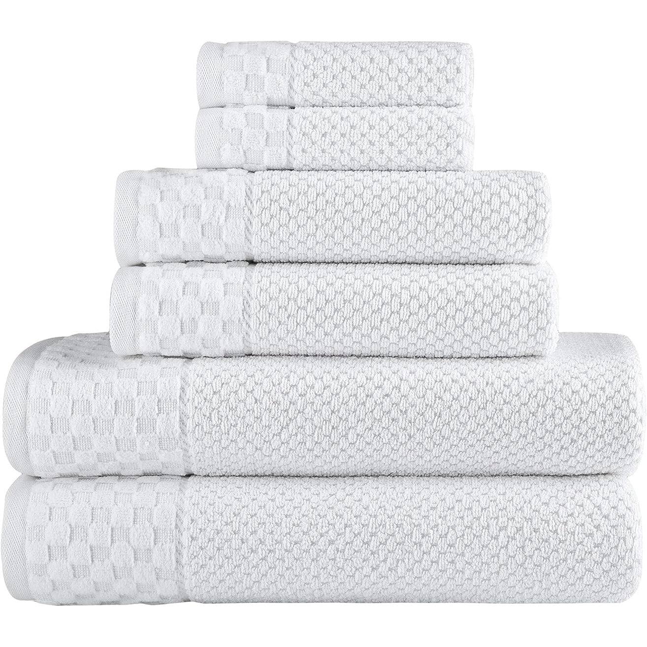 Boston Towel Collection Turkish Cotton Luxury and Soft 2 Large Bath Towels, 2 Washcloths and 2 Hand Towels (Set of 6)