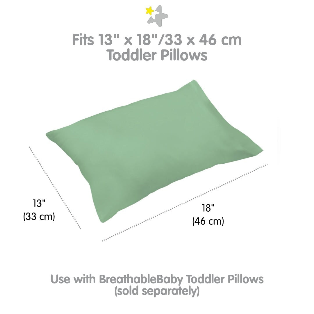 BreathableBaby Cotton Percale Pillowcase, For 13 x 18/33 x 46 cm Toddler Pillow, Solids (2-Pack)