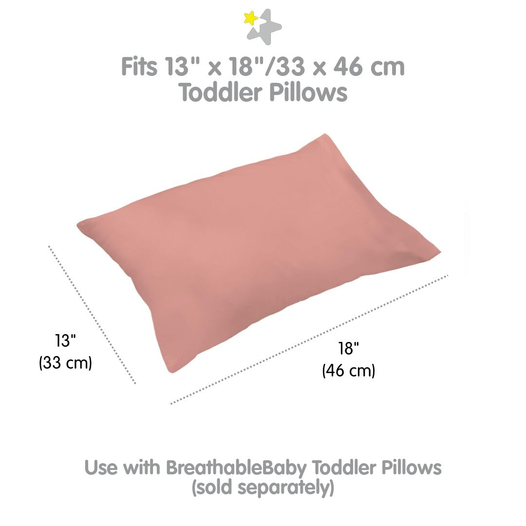 BreathableBaby Cotton Percale Pillowcase, For 13 x 18/33 x 46 cm Toddler Pillow, Solids (2-Pack)