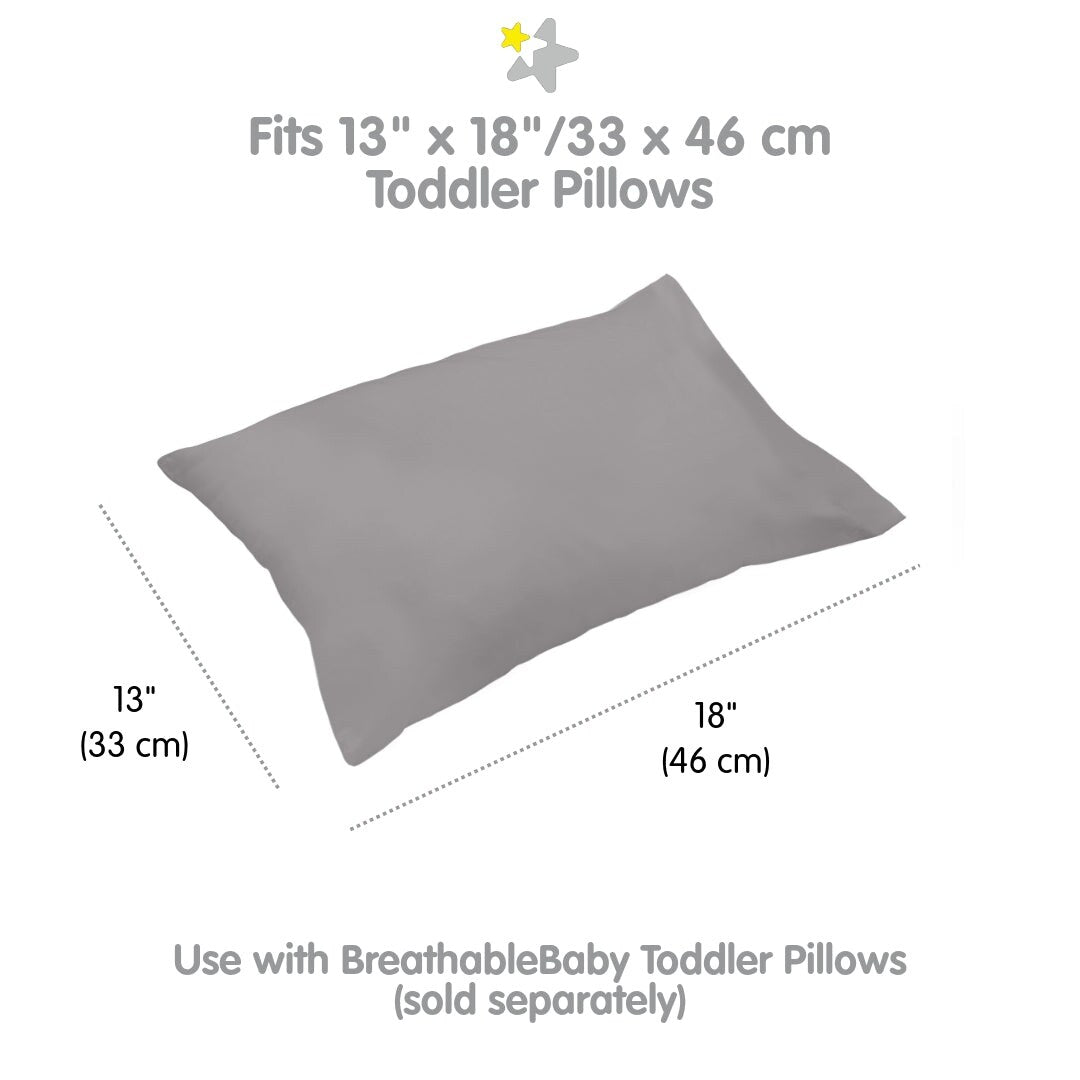 BreathableBaby Cotton Percale Pillowcase, For 13 x 18/33 x 46 cm Toddler Pillow, Solids (2-Pack)