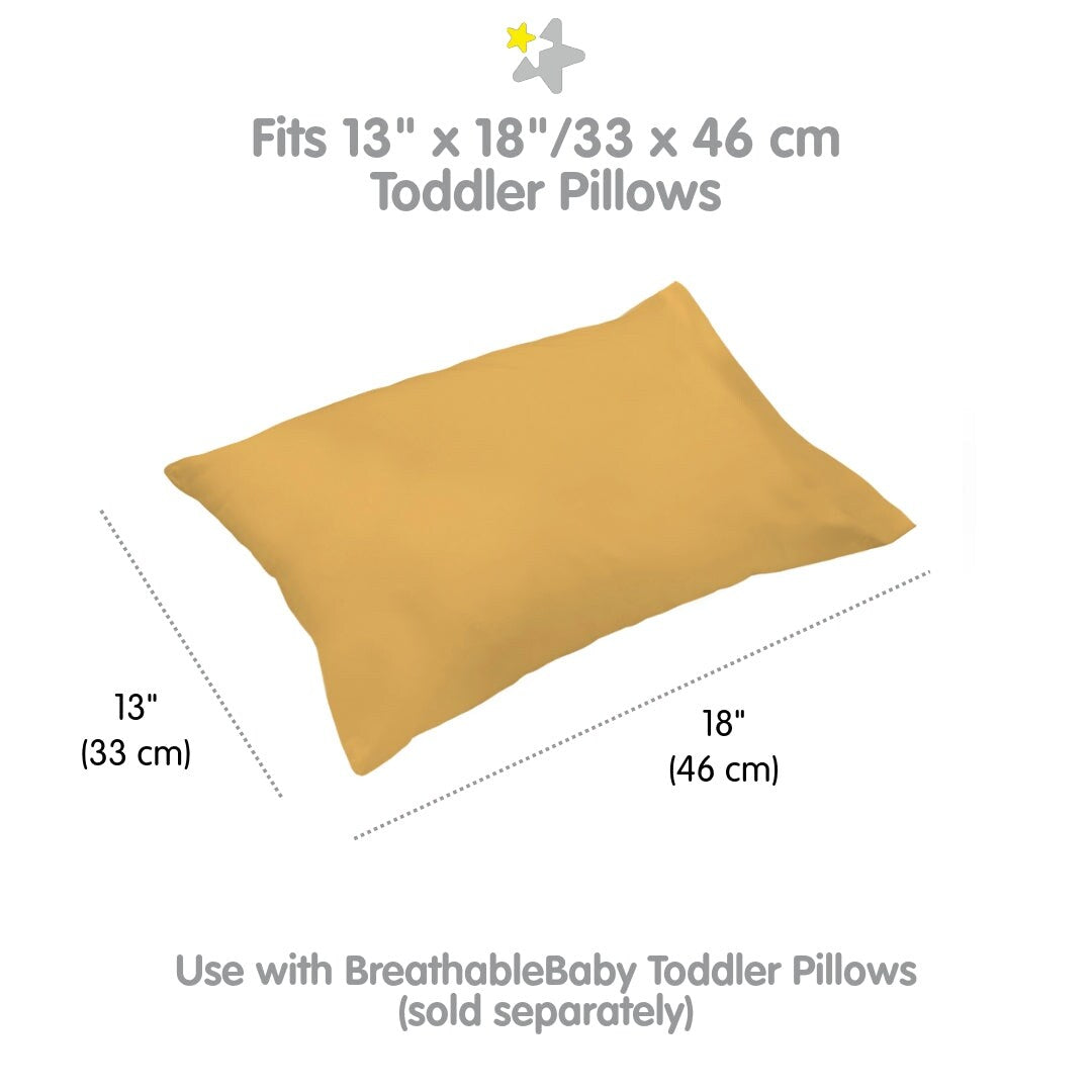 BreathableBaby Cotton Percale Pillowcase, For 13 x 18/33 x 46 cm Toddler Pillow, Solids (2-Pack)