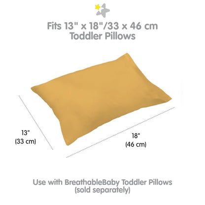 BreathableBaby Cotton Percale Pillowcase, For 13 x 18/33 x 46 cm Toddler Pillow, Solids (2-Pack)