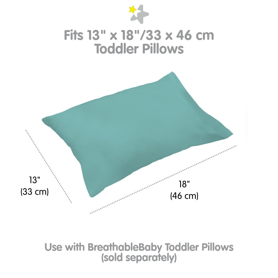 BreathableBaby Cotton Percale Pillowcase, For 13 x 18/33 x 46 cm Toddler Pillow, Solids (2-Pack)