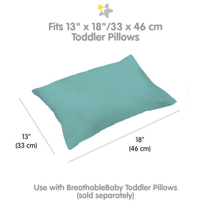 BreathableBaby Cotton Percale Pillowcase, For 13 x 18/33 x 46 cm Toddler Pillow, Solids (2-Pack)