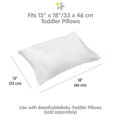 BreathableBaby Cotton Percale Pillowcase, For 13 x 18/33 x 46 cm Toddler Pillow, Solids (2-Pack)