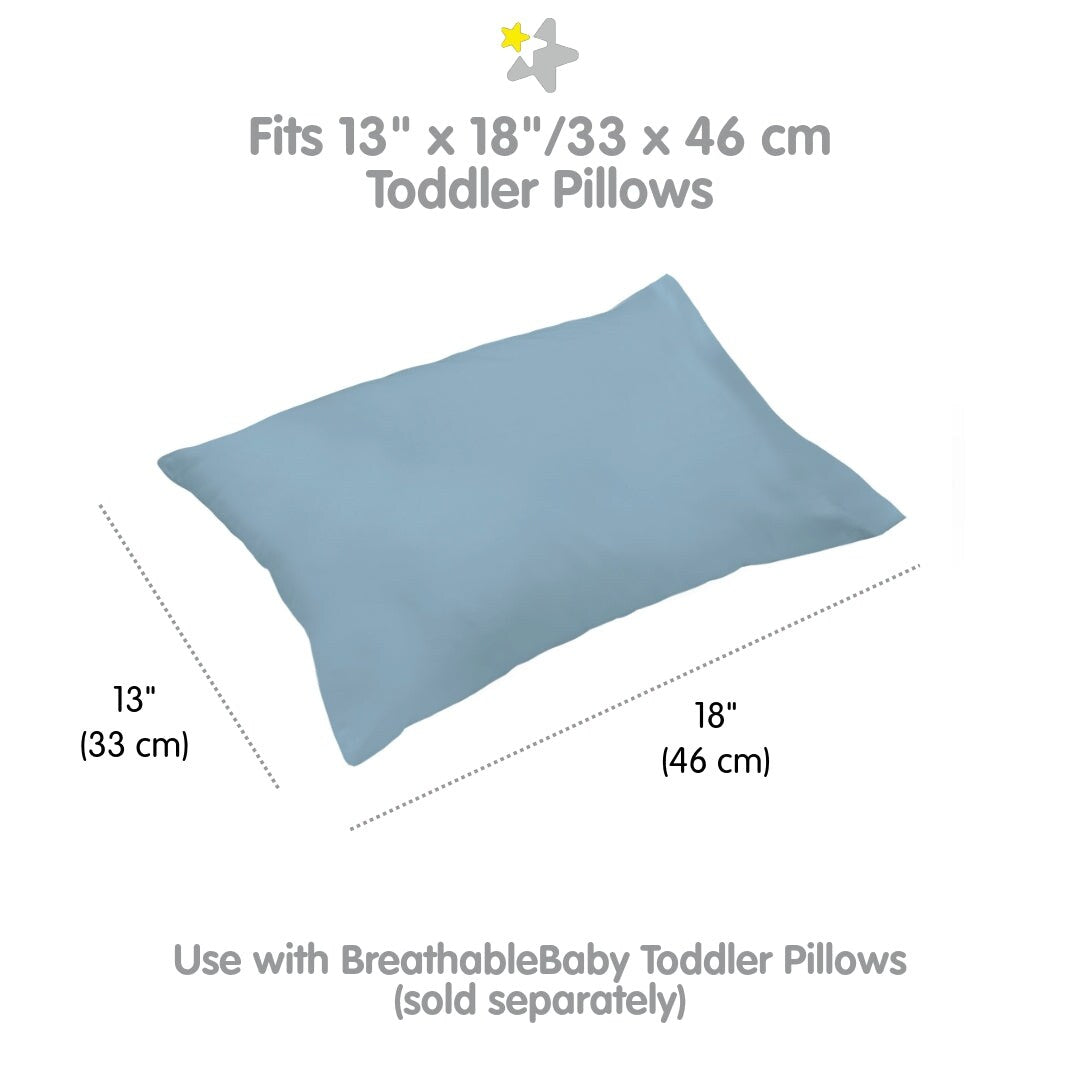 BreathableBaby Cotton Percale Pillowcase, For 13 x 18/33 x 46 cm Toddler Pillow, Solids (2-Pack)