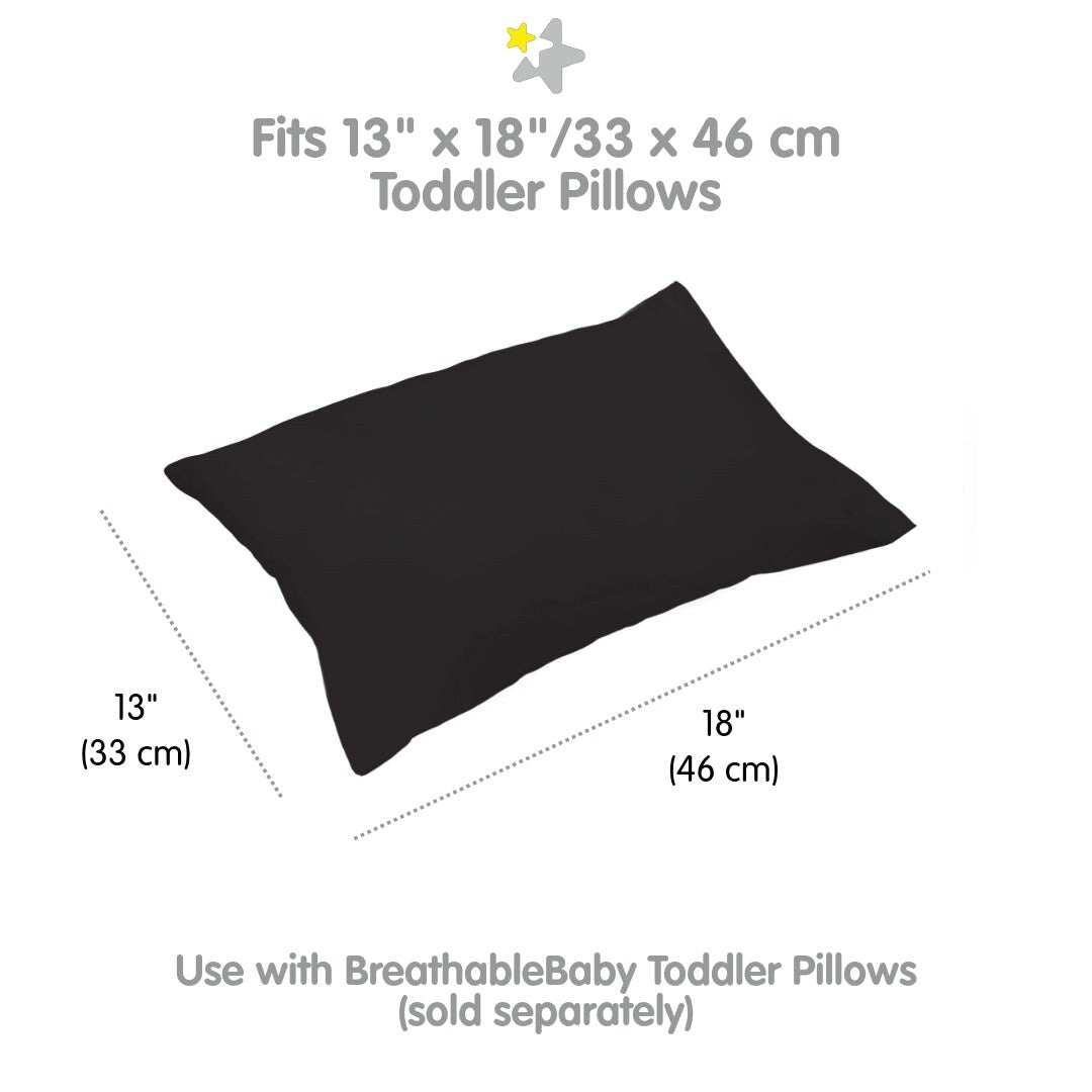 BreathableBaby Cotton Percale Pillowcase, For 13 x 18/33 x 46 cm Toddler Pillow, Solids (2-Pack)