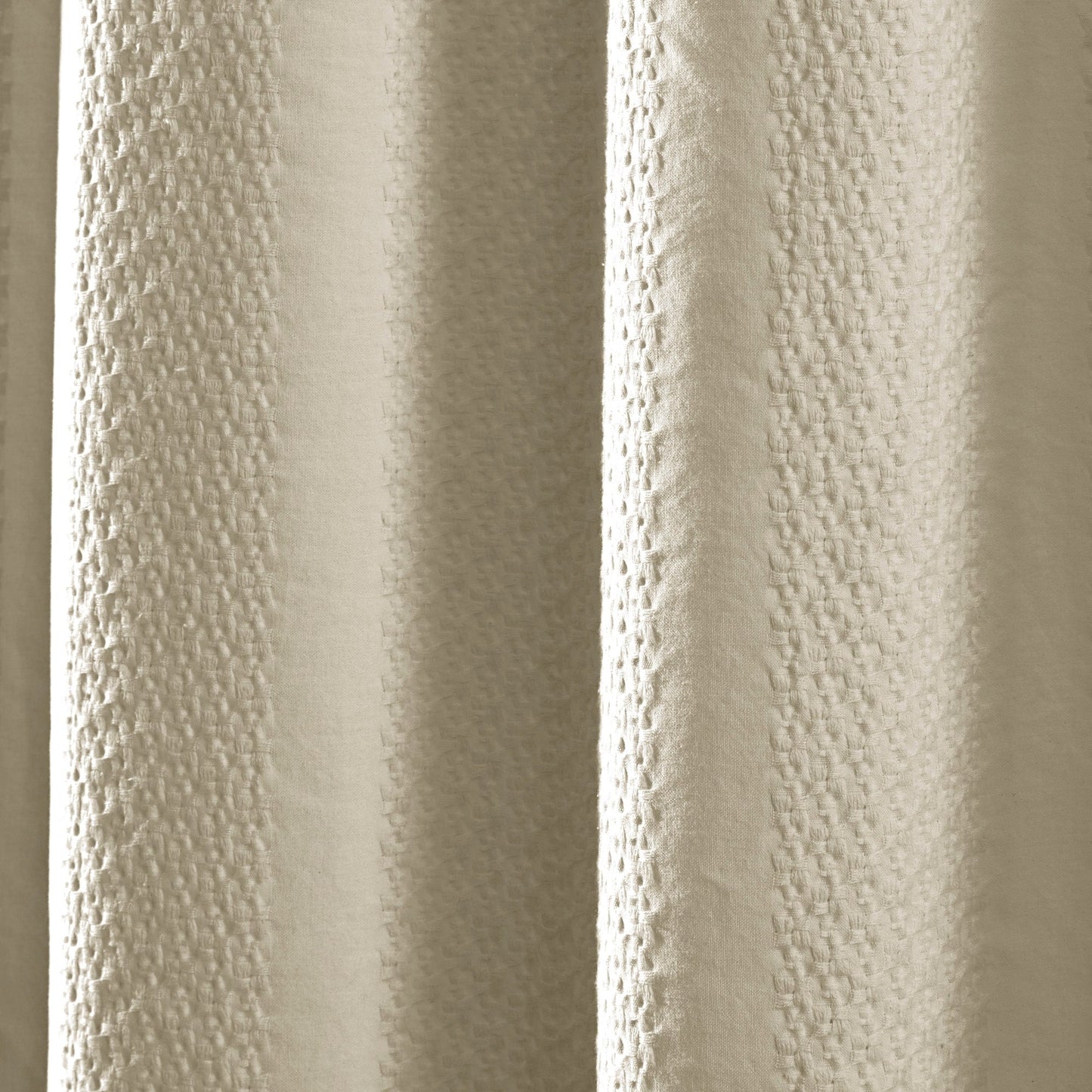 Brielle Home Billie Garment Washed Jacquard Stripe Shower Curtain