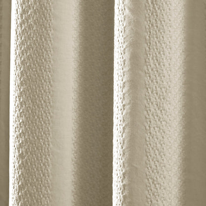 Brielle Home Billie Garment Washed Jacquard Stripe Shower Curtain