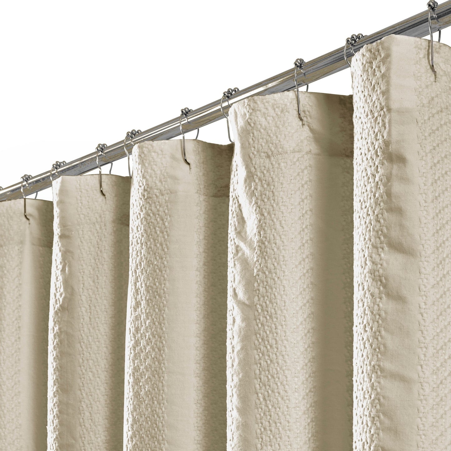 Brielle Home Billie Garment Washed Jacquard Stripe Shower Curtain