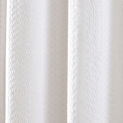 Brielle Home Billie Garment Washed Jacquard Stripe Shower Curtain