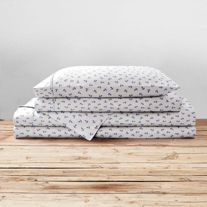 Brielle Home Cotton Percale Printed Bedsheet Set
