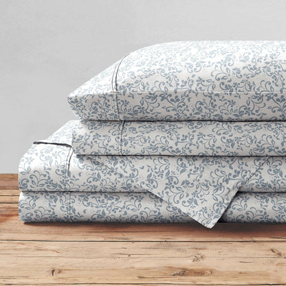 Brielle Home Cotton Percale Printed Bedsheet Set