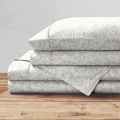 Brielle Home Cotton Percale Printed Bedsheet Set