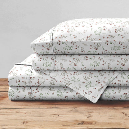 Brielle Home Cotton Percale Printed Bedsheet Set