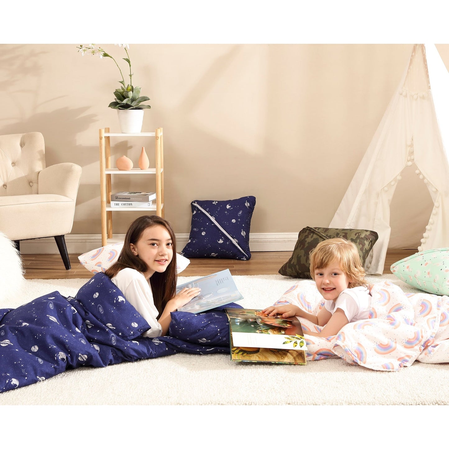 Brielle Home Foldable Green Camo Printed Nap Mat with Attached Pillow