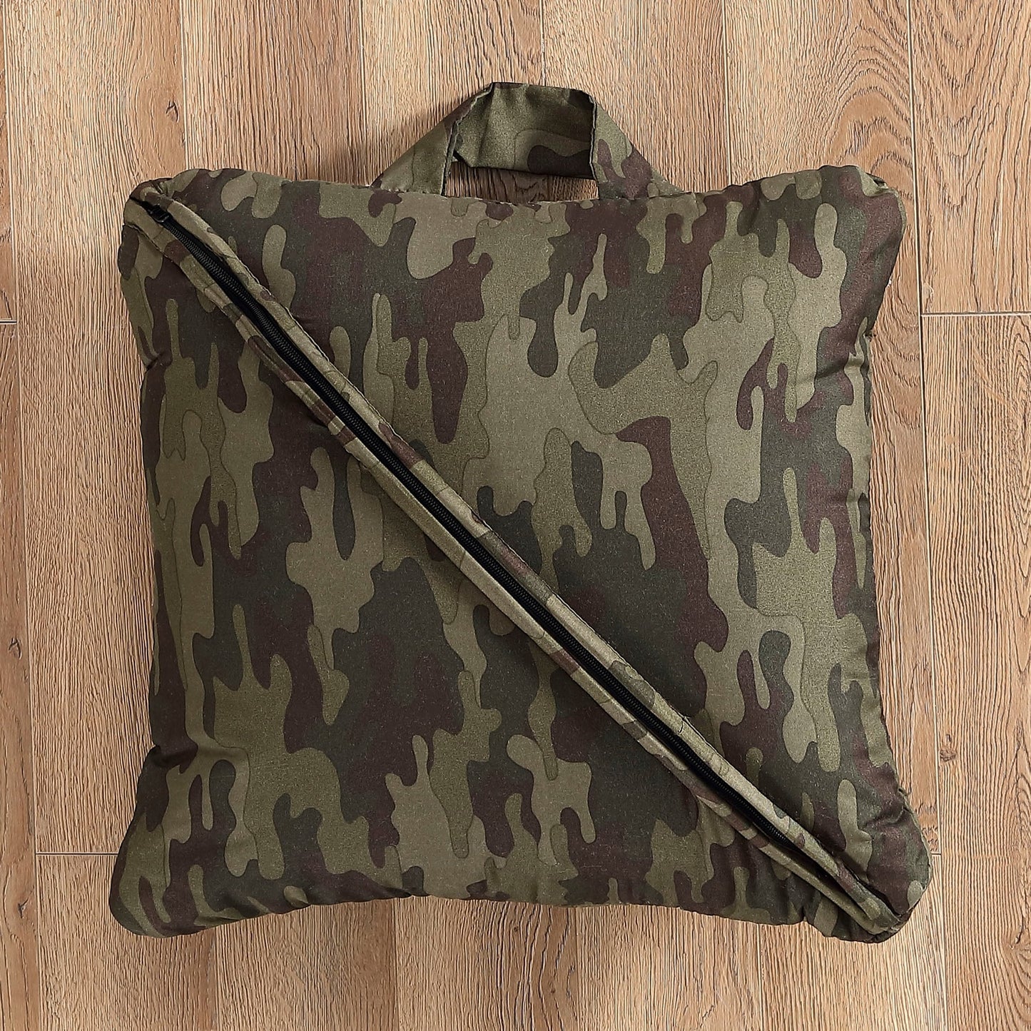 Brielle Home Foldable Green Camo Printed Nap Mat with Attached Pillow