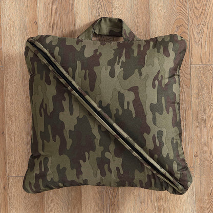 Brielle Home Foldable Green Camo Printed Nap Mat with Attached Pillow