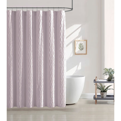 Brielle Home Mabel Textured Solid Shower Curtain
