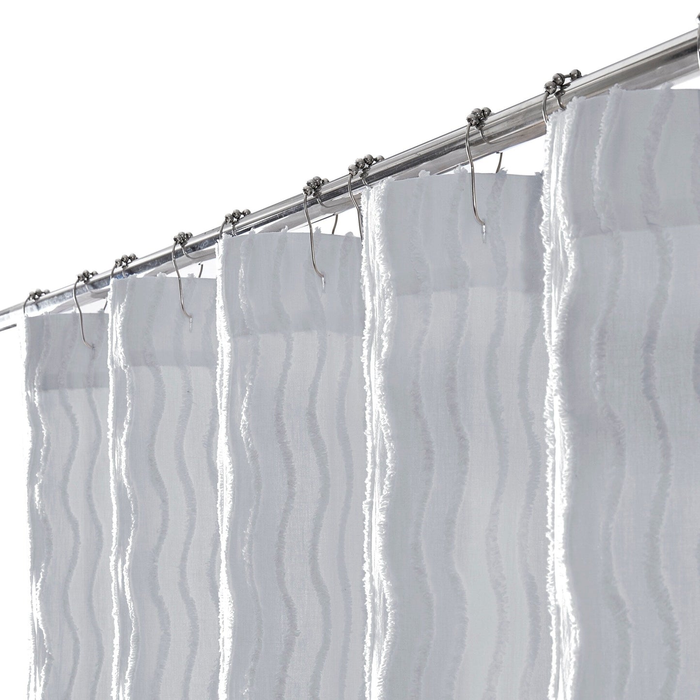Brielle Home Mabel Textured Solid Shower Curtain