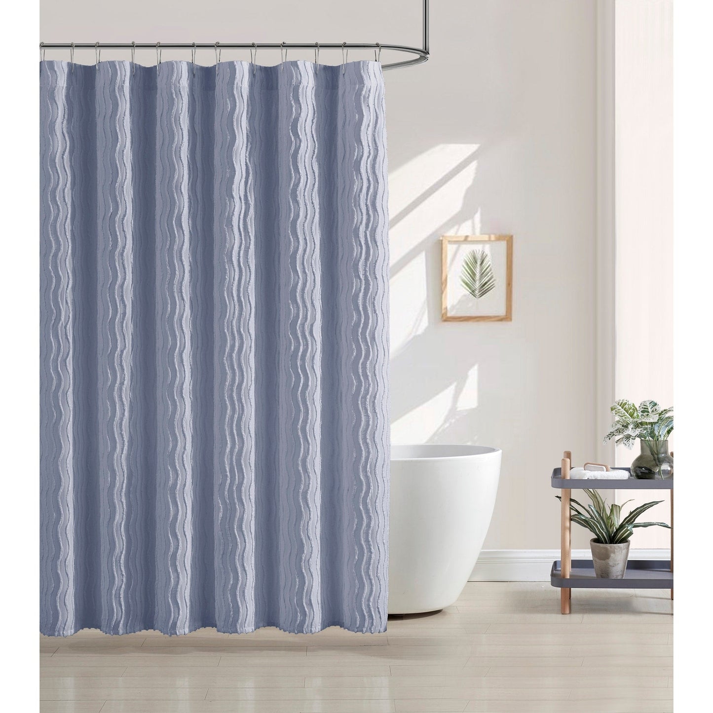 Brielle Home Mabel Textured Solid Shower Curtain