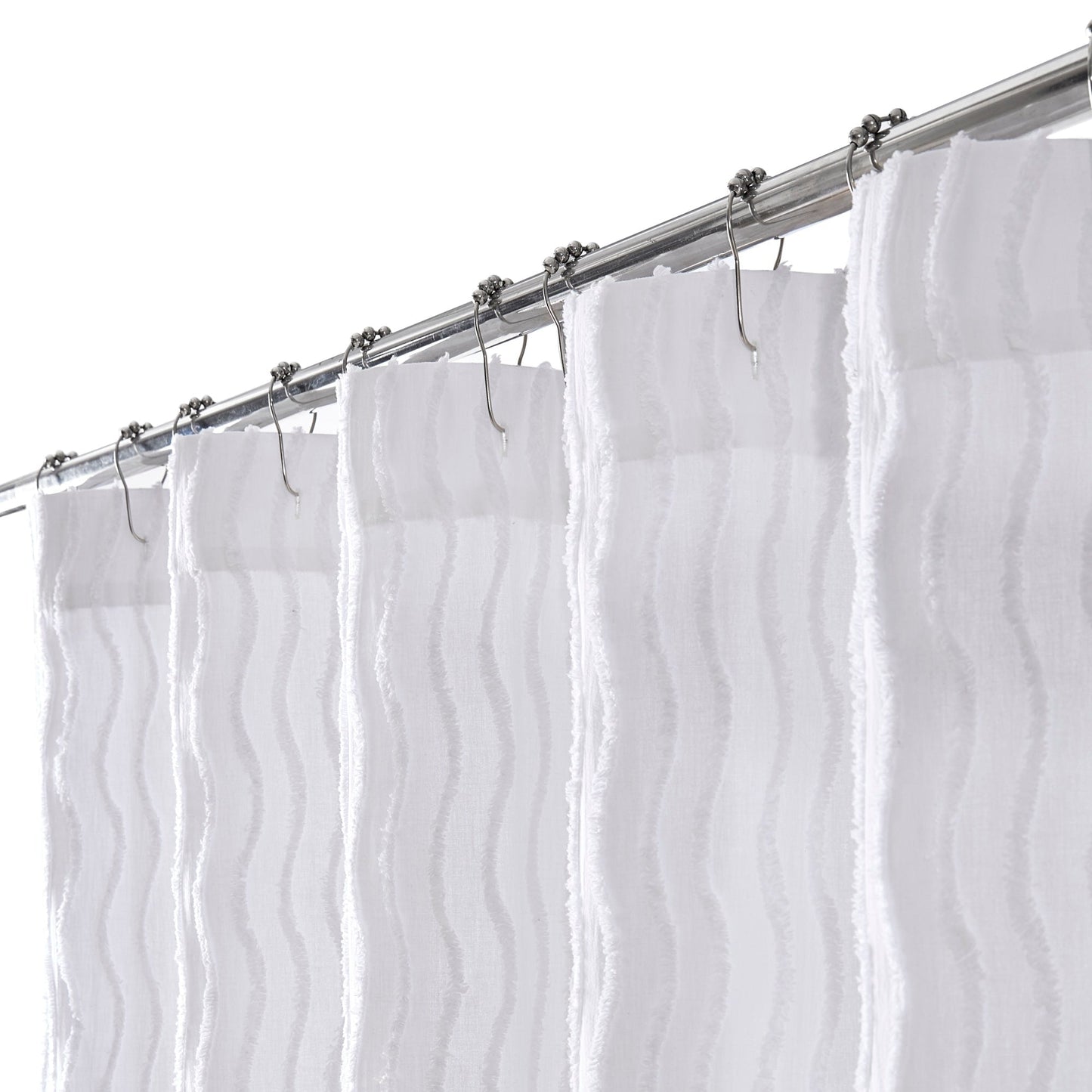 Brielle Home Mabel Textured Solid Shower Curtain