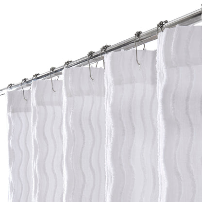 Brielle Home Mabel Textured Solid Shower Curtain