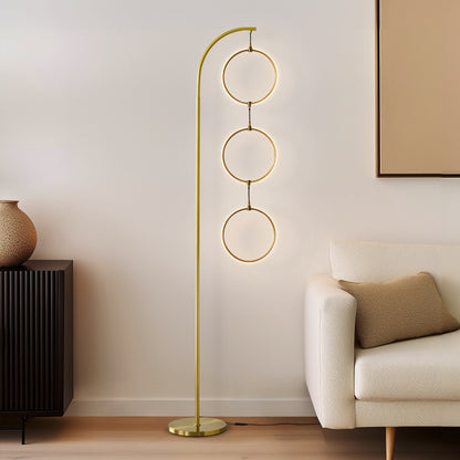 Brightech Nova 74 in. Industrial 3 Ring Light LED Super Bright Floor Lamp with 3-Way Dimmer