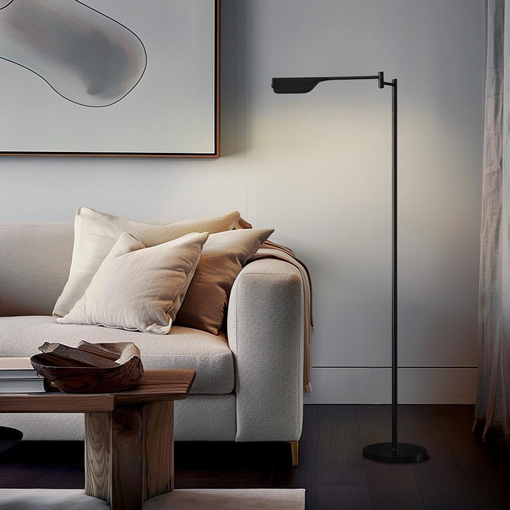 Brightech Leaf 53 in. Industrial 3-Way Dimming LED Floor Lamp with Brass Metal Empire Shade