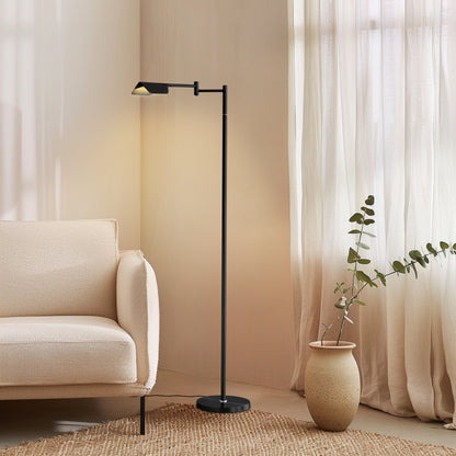 Brightech Leaf 53 in. Industrial 3-Way Dimming LED Floor Lamp with Brass Metal Empire Shade