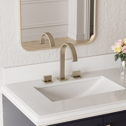 Brushed Gold 3-Hole Double Handle Bathroom Sink Faucet