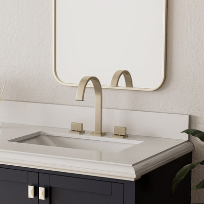 Brushed Gold 3-Hole Double Handle Bathroom Sink Faucet