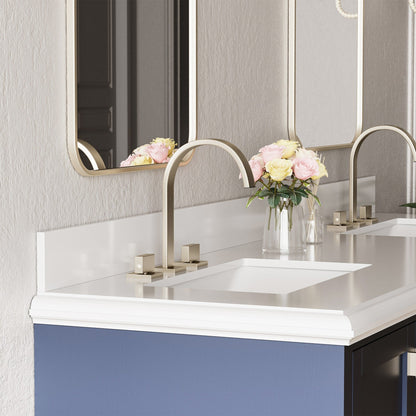 Brushed Gold 3-Hole Double Handle Bathroom Sink Faucet