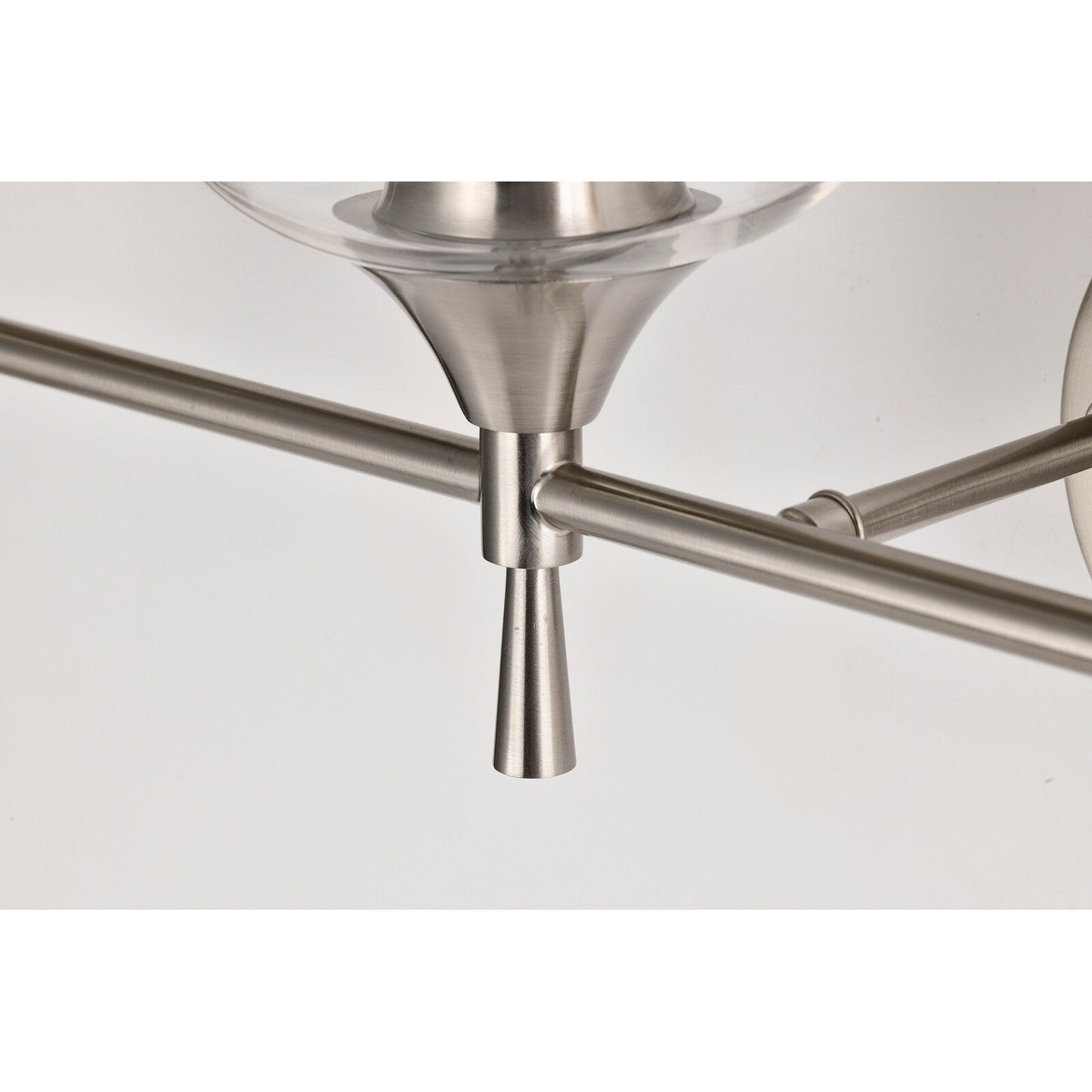 Brushed Nickel 4-Light Modern Vanity Light with Clear Glass Shades - Brushed Nickel