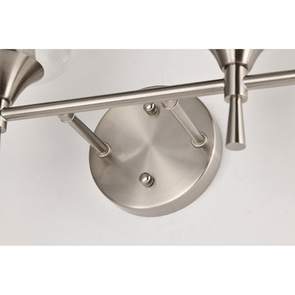 Brushed Nickel 4-Light Modern Vanity Light with Clear Glass Shades - Brushed Nickel