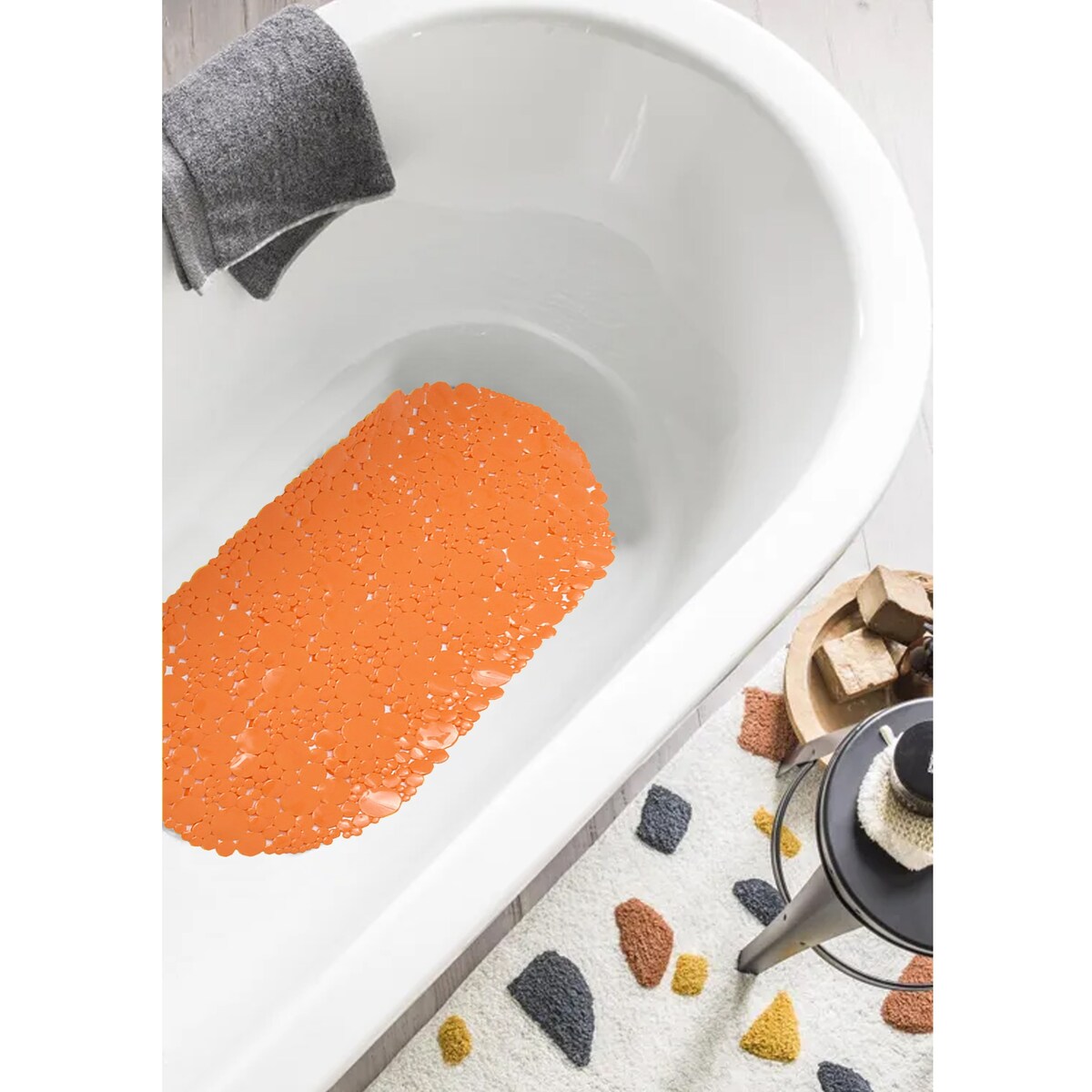 Bubbles Non-Slip Oval Bathtub Mat 28 L x 15 W