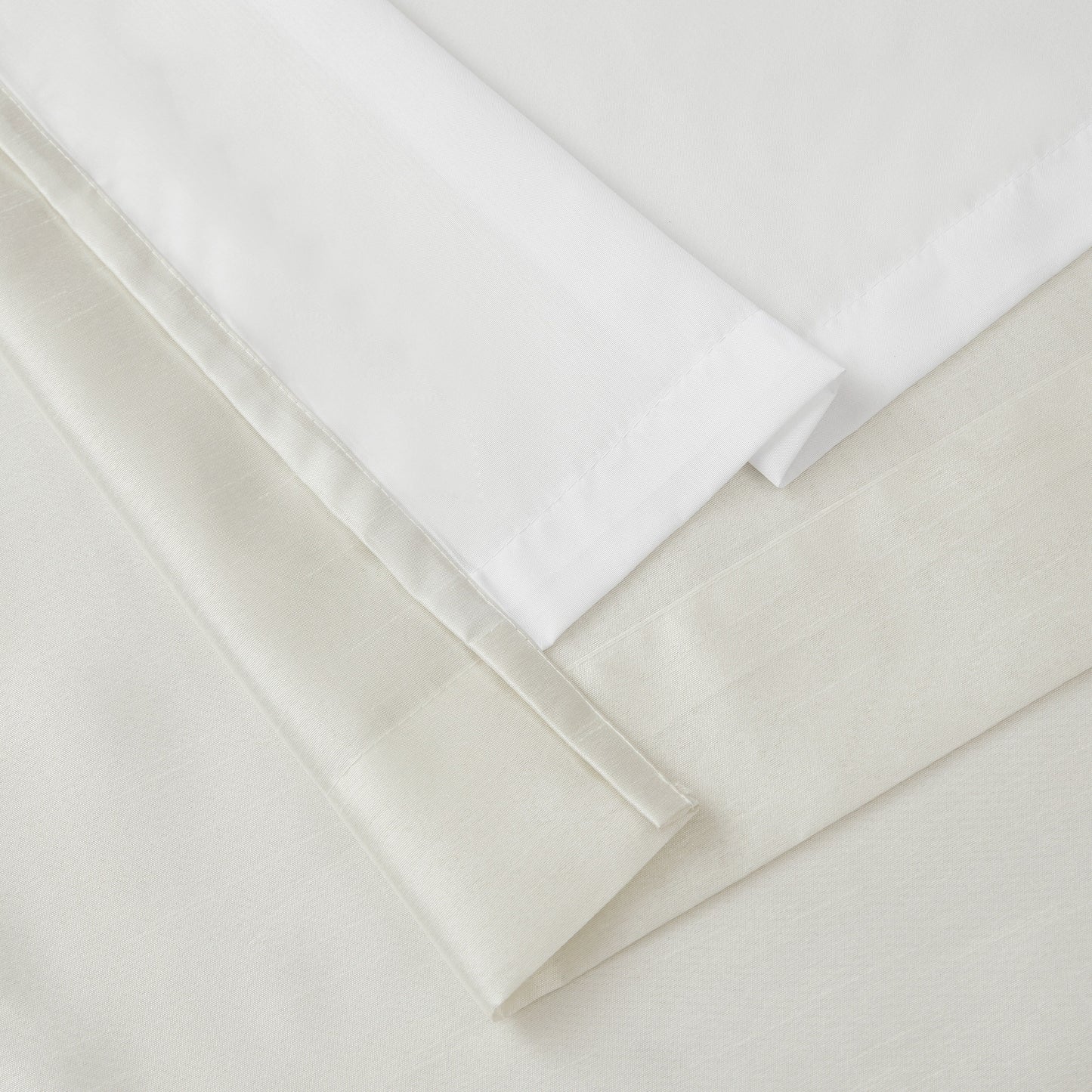 HLC.me Jefferson Faux Silk Semi Sheer Light Filtering Lined Grommet Window Curtain Bedroom, 2 Panels