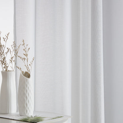 HLC.me Lauren Semi Sheer Rod Pocket & Back Tab Window Curtains Panels, Set of 2