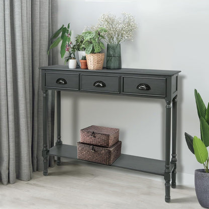 Burlington Wood 3-drawer Console Hallway Table