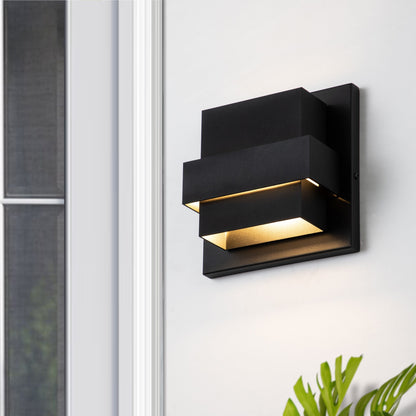C Cattleya 1-Light Matte Black Aluminum Integrated LED Wall Light - Matte Black