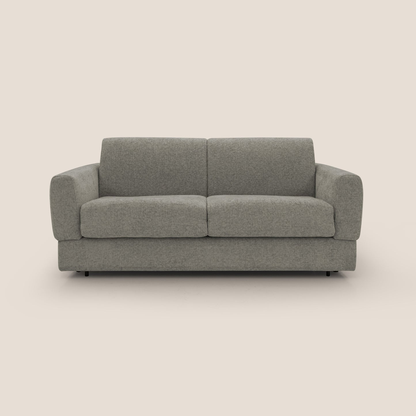 Happy Divano letto matrimoniale con materasso h18 cm in tessuto impermeabile T10 talpa 