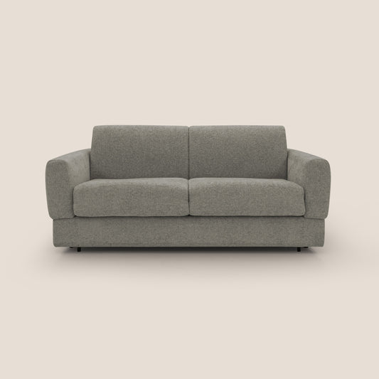 Happy Divano letto matrimoniale con materasso h18 cm in tessuto impermeabile T10 talpa 