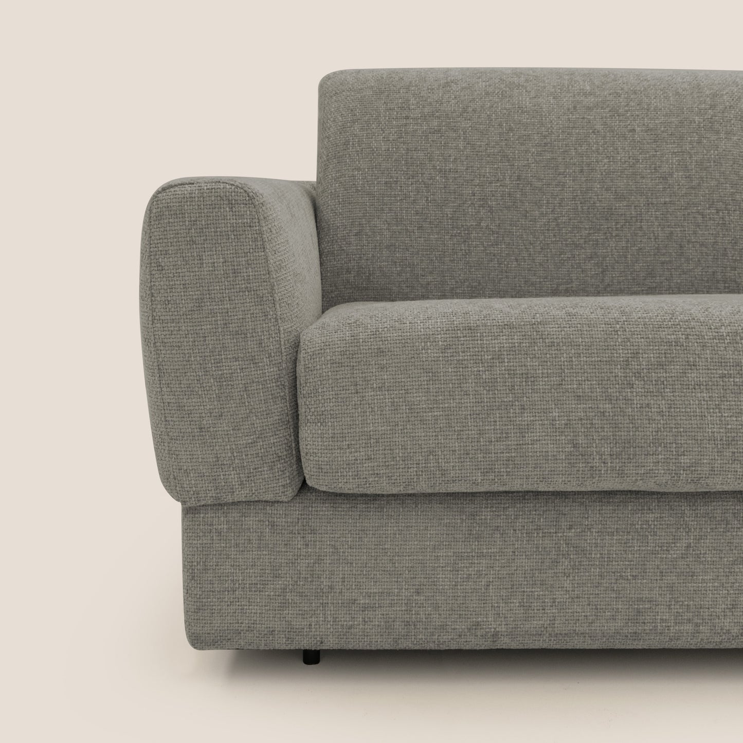 Happy Divano letto matrimoniale con materasso h18 cm in tessuto impermeabile T10 talpa 