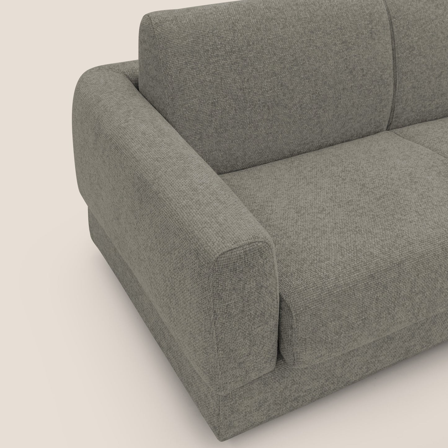 Happy Divano letto matrimoniale con materasso h18 cm in tessuto impermeabile T10 talpa 