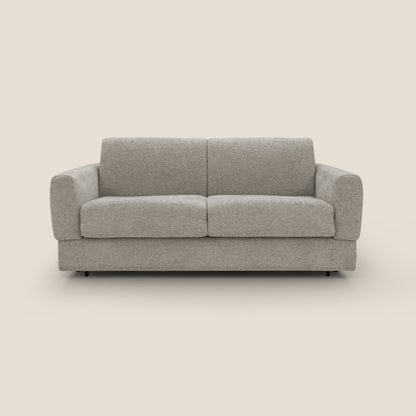 Happy Divano letto matrimoniale con materasso h18 cm in tessuto impermeabile T10 tortora 