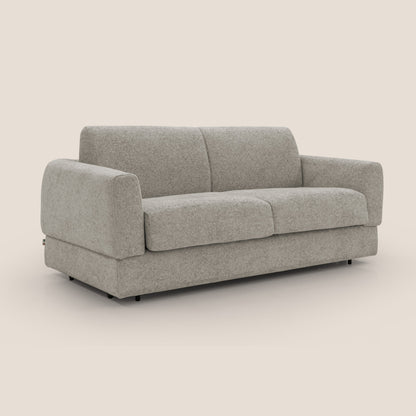 Happy Divano letto matrimoniale con materasso h18 cm in tessuto impermeabile T10 tortora 