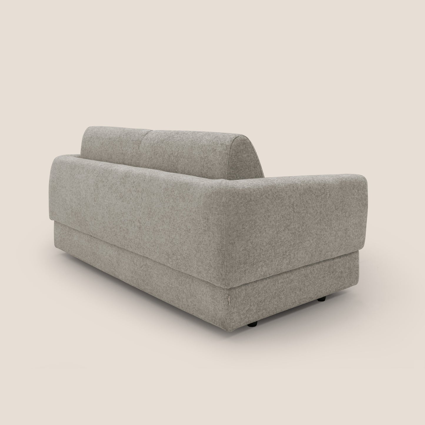 Happy Divano letto matrimoniale con materasso h18 cm in tessuto impermeabile T10 tortora 