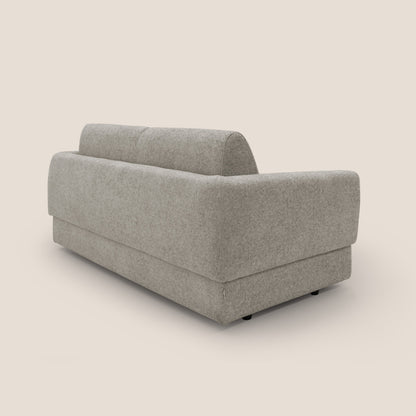 Happy Divano letto matrimoniale con materasso h18 cm in tessuto impermeabile T10 tortora 