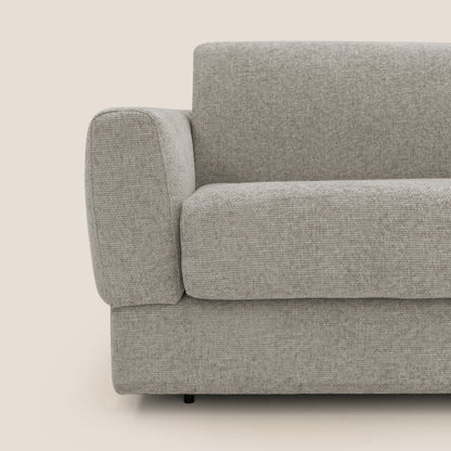 Happy Divano letto matrimoniale con materasso h18 cm in tessuto impermeabile T10 tortora 